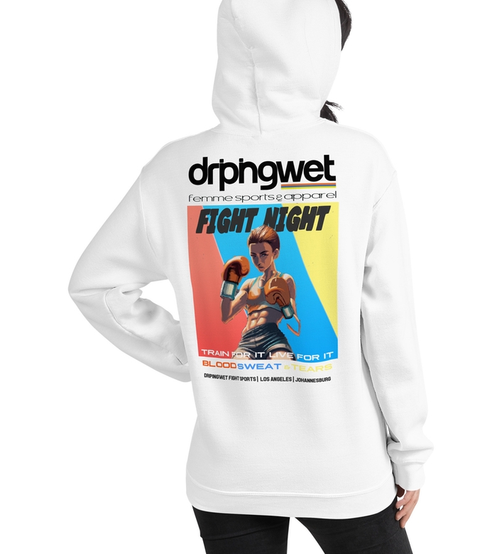 dripingwet apparel womens fight nite boxing hoodie